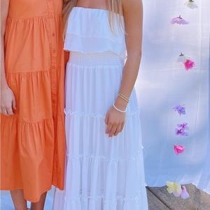 Strapless white dress